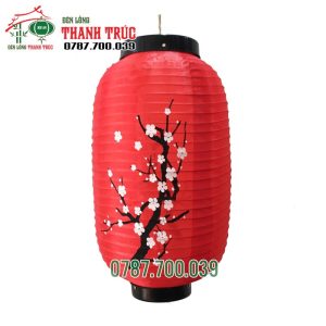 Lồng đèn Nhật đỏ Vẽ Hoa đào