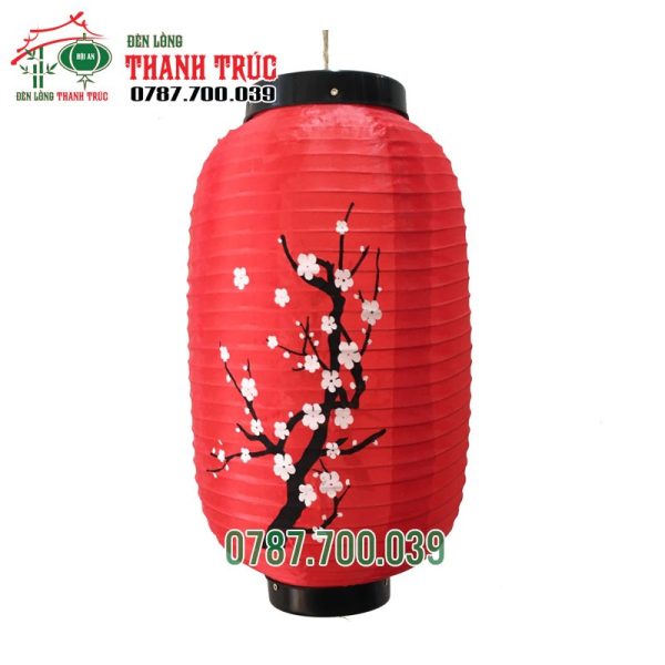 Lồng đèn Nhật đỏ Vẽ Hoa đào